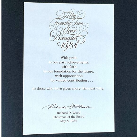 Indiana 1984 Eli Lilly Co 25th Banquet Coffee Book Carter Jared Jones Darryl - Picture 4 of 13